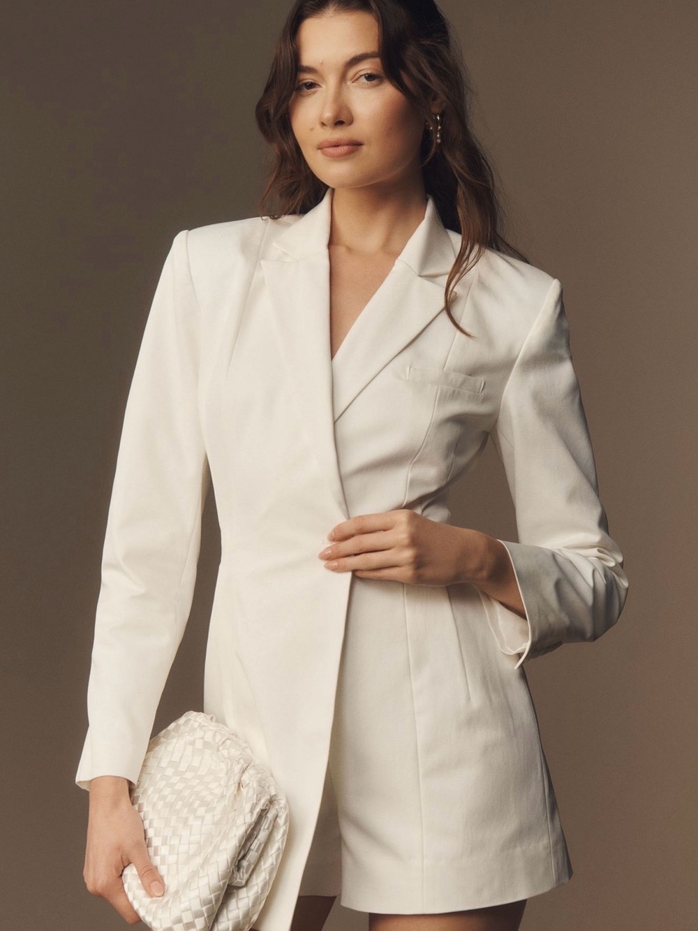 BHLDN Cream Tailored Blazer Romper